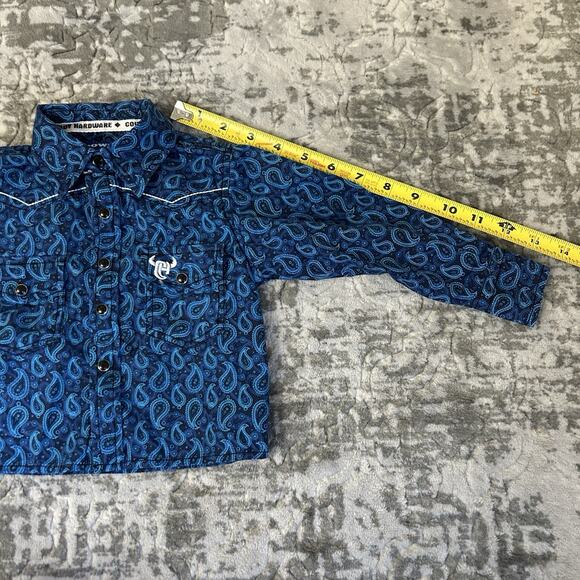 Cowboy Hardware Western Rodeo Blue Long Sleeve Shirt Baby Size 6 Month - Picture 12 of 12
